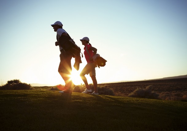 twilight twosome guy golfers on the course